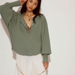 Free people We the free Quinn knit thermal (jade ash)